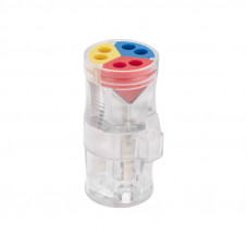 Экспресс-клемма СМК 2273-2x3R проходная разъемная 3 полюса 3х2-проводная 0,5-2,5мм² (блистер 5 шт/уп) REXANT