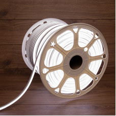 Гибкий неон 8х16мм двухсторонний 120 LED/м БЕЛЫЙ 230В бухта 100м (с комплектом подключения) NEON-NIGHT