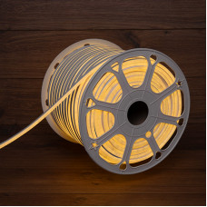 Гибкий неон 8х16мм двухсторонний 120 LED/м ТЕПЛЫЙ БЕЛЫЙ 230В бухта 100м (с комплектом подключения) NEON-NIGHT