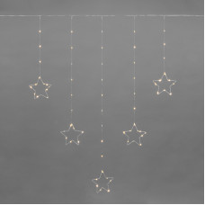 Гирлянда Светодиодный занавес из росы с фигурами Звезд ТЕПЛЫЙ БЕЛЫЙ IP20 USB + пульт управления NEON-NIGHT