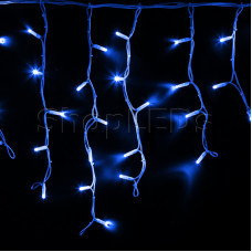 Гирлянда Айсикл (Бахрома) светодиодная 4,0х0,6 м, с эффектом мерцания, белый провод каучук, 230 В, диоды синие NEON-NIGHT