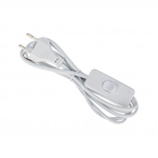 Шнур сетевой с выключателем 2х0,75 мм² 1,8м белый REXANT